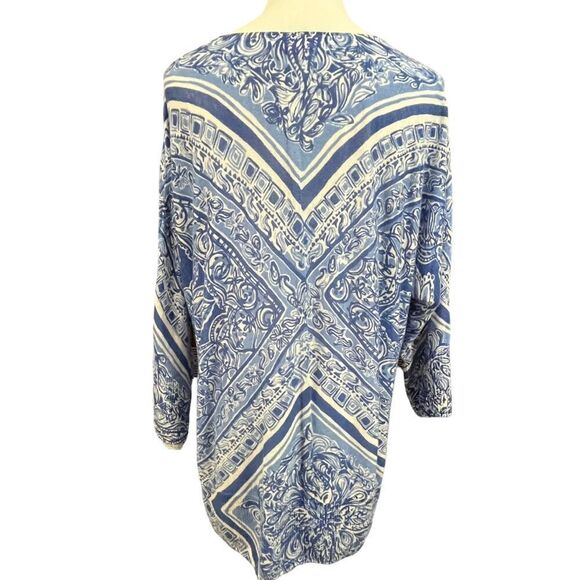 Lilly Pulitzer Jameson Blue Crush Open Waters Linen Sweater M/L - Picture 3 of 7